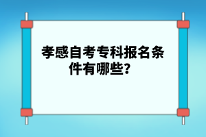 孝感自考?？茍竺麠l件有哪些？