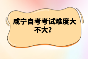 咸寧自考考試難度大不大?