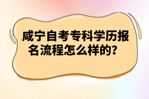 咸寧自考?？茖W(xué)歷報(bào)名流程怎么樣的？