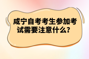 咸寧自考考生參加考試需要注意什么？