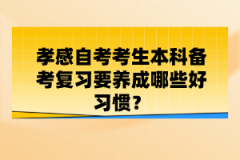 孝感自考考生本科備考復習要養(yǎng)成哪些好習慣？