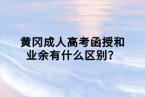 黃岡成人高考函授和業(yè)余有什么區(qū)別？
